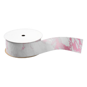 Roze witte marmer grosgrain lint