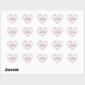 Roze witte marmer hart sticker (Vel)