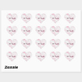 Roze witte marmer hart sticker (Vel)