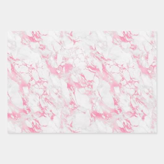 Roze witte marmer      inpakpapier vel (Voorkant)