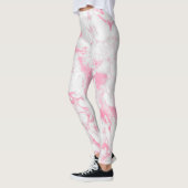 Roze witte marmer leggings (Links)