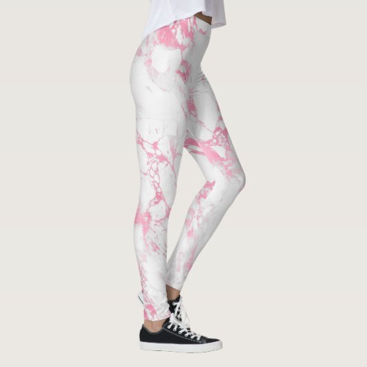 Roze witte marmer leggings (Rechts)