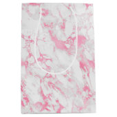 Roze witte marmer medium cadeauzakje (Voorkant)