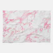 Roze witte marmer theedoek (Horizontaal)