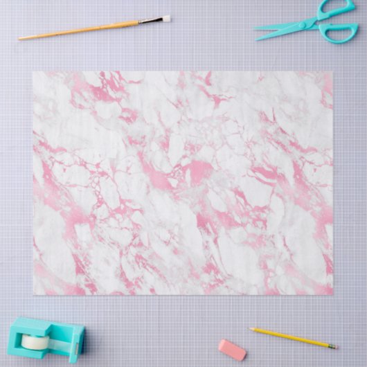 Roze witte marmer tissuepapier (Craft)