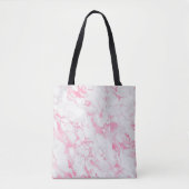 Roze witte marmer tote bag (Voorkant)