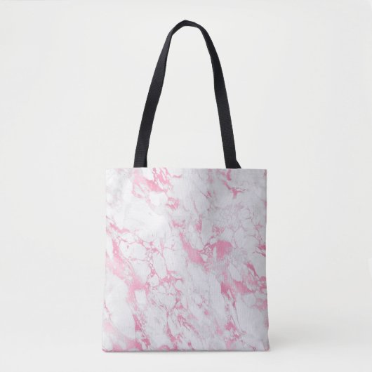 Roze witte marmer tote bag (Voorkant)