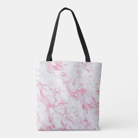 Roze witte marmer tote bag (Achterkant)