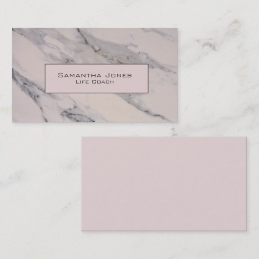 Roze witte marmer, wit grijs graniet visitekaartje (Voorkant / Achterkant)