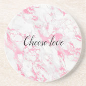 Roze witte marmer zandsteen onderzetter (Voorkant)