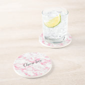 Roze witte marmer zandsteen onderzetter (Zijkant)