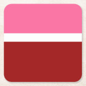 Roze Witte Maroon Rode Kleurblok Kartonnen Onderzetters (Voorkant)