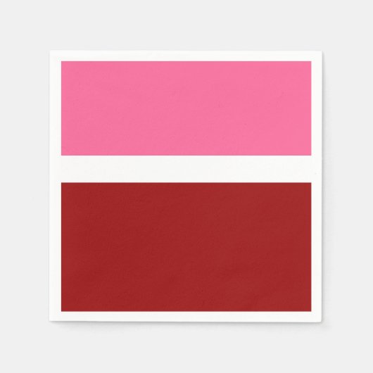 Roze Witte Maroon Rode Kleurblok Servet (Voorkant)