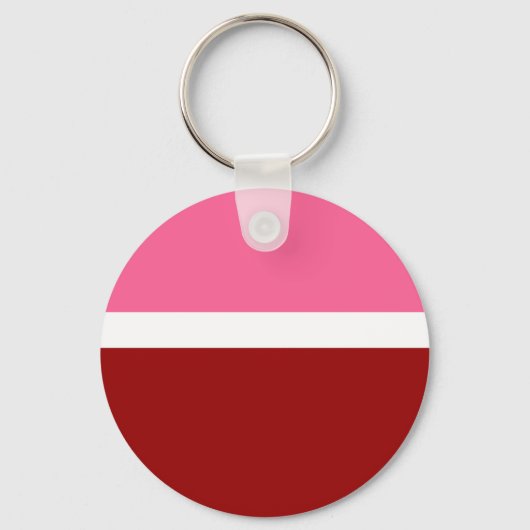 Roze Witte Maroon Rode Kleurblok Sleutelhanger (Voorkant)