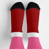 Roze Witte Maroon Rode Kleurblok Sokken (Top)
