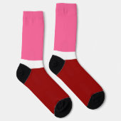 Roze Witte Maroon Rode Kleurblok Sokken (Rechts)