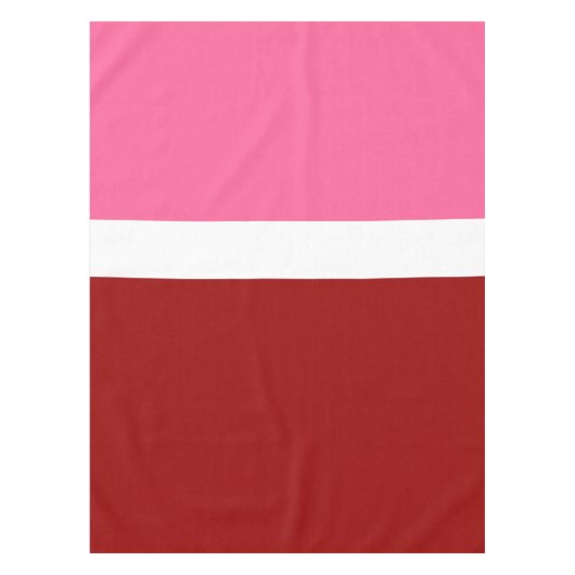 Roze Witte Maroon Rode Kleurblok Tafelkleed (Voorkant)