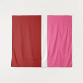 Roze Witte Maroon Rode Kleurblok Wandkleed (Voorkant (horizontaal))