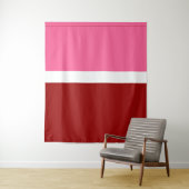 Roze Witte Maroon Rode Kleurblok Wandkleed (In situ)