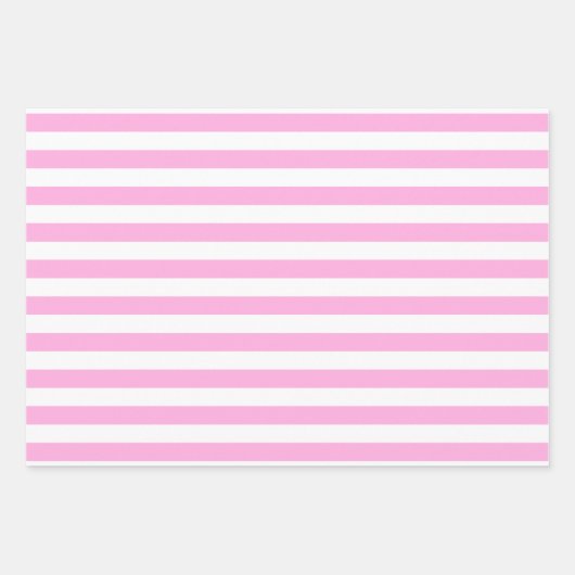 Roze Witte Matching Patterns Gingham Stippen Strip Inpakpapier Vel (Voorkant 2)