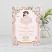 Roze Witte Mexicaanse Niña Presentación De Tres Añ Kaart (Staand voorkant)