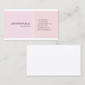 Roze witte minimalistische elegante ontwerprendie visitekaartje (Voorkant / Achterkant)