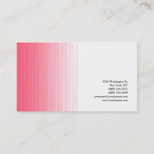 Roze witte minimalistische oogklein visitekaartje (Achterkant)