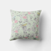  roze witte mint vogelpest collage kussen (Achterkant)