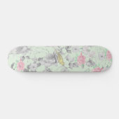  roze witte mint vogelpest collage persoonlijk skateboard (Horizontaal)