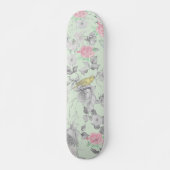  roze witte mint vogelpest collage persoonlijk skateboard (Voorkant)