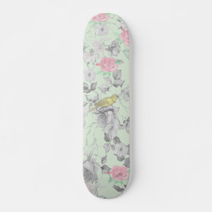 roze witte mint vogelpest collage persoonlijk skateboard