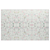 roze witte mint vogelpest collage stof (Fat Quarter)