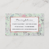 roze witte mint vogelpest collage visitekaartje (Achterkant)