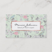 roze witte mint vogelpest collage visitekaartje (Voorkant)