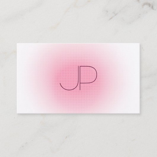 Roze witte moderne monogram professionele legant visitekaartje (Voorkant)