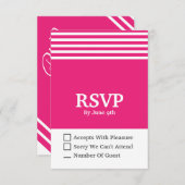 Roze & Witte Moderne RSVP-antwoordkaart 8,9 x 7,6 RSVP Kaartje (Voorkant / Achterkant)