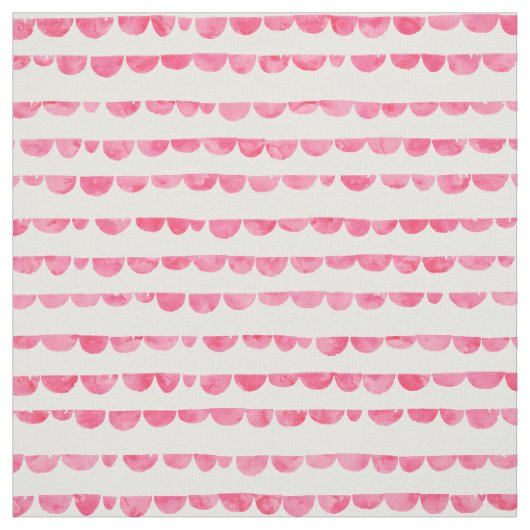 Roze witte, moderne waterverf gescallopeerde strep stof (Swatch)