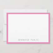 Roze witte monogram Initiaal Moderne Eenvoudige Sj Notitiekaartje (Voorkant)