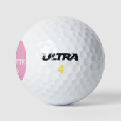 Roze witte monogram initiaal naam golfballen (Logo)