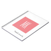 Roze witte monogrammen Professionele Moderne Notitieboek (Linkerzijde)