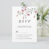 Roze witte munt lila lentebloem RSVP Kaart (Staand voorkant)