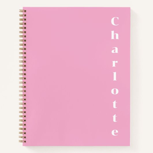 Roze witte naam notitieboek (Voorkant)