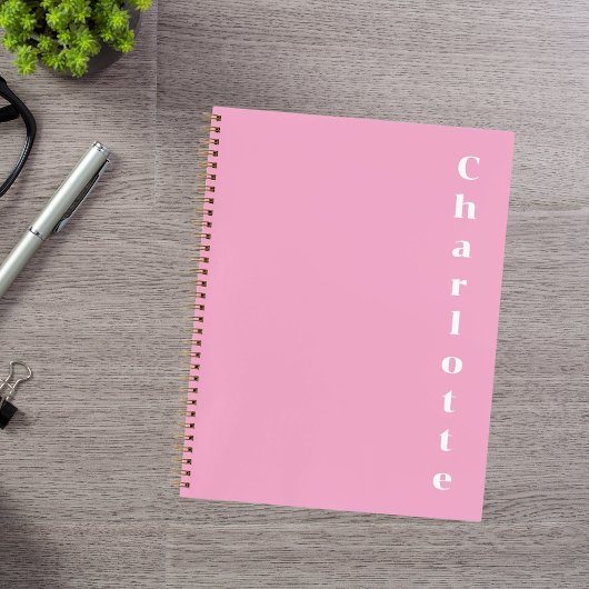 Roze witte naam notitieboek