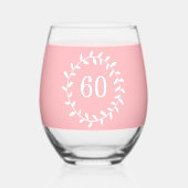 Roze Witte Naam Verjaardag 4Sandra Drinkware Set Wijnglas Zonder Voet (Achterkant)