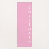Roze witte naam yogamat (Voorkant)