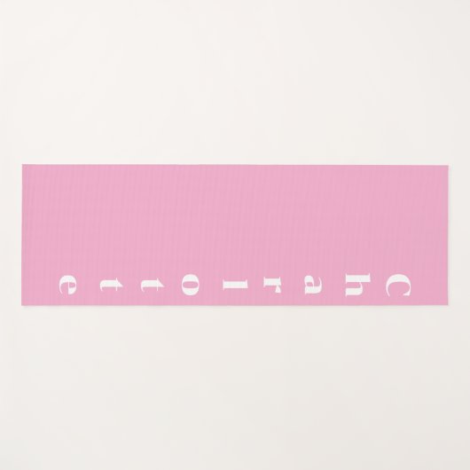 Roze witte naam yogamat (Voorkant (horizontaal))