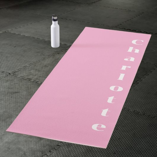 Roze witte naam yogamat
