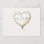 Roze Witte Nep Kant Hart Ballon Briefkaart (Voorkant)