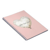Roze Witte Nep Kant Hart Ballon Notitieboek (Rechterzijde)