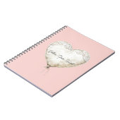 Roze Witte Nep Kant Hart Ballon Notitieboek (Linkerzijde)